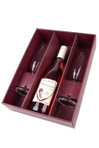 Víno z Kobylí Dárkový set perlivé víno Svatovavřinecké rosé + 2 skleničky