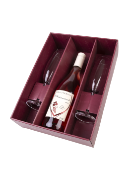 Víno z Kobylí Dárkový set perlivé víno Svatovavřinecké rosé + 2 skleničky