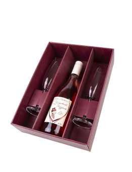 Víno z Kobylí Dárkový set perlivé víno Frankovka rosé + 2 skleničky